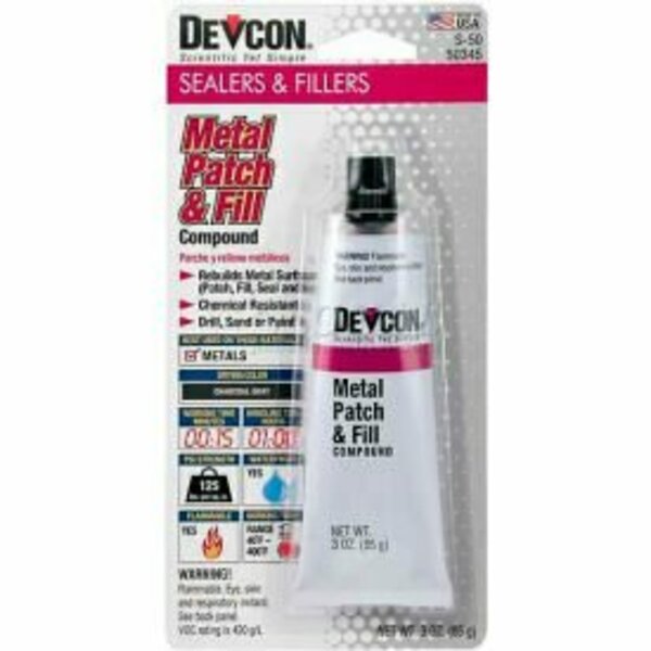 Itw Brands Devcon® Metal Patch & Fill, 50345, 3 Oz. Tube 50345